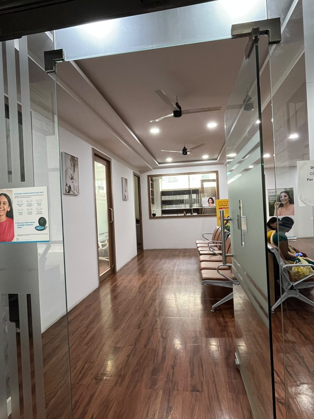 Reception and patient waiting area at Bone & Joint Health Orthopaedic Clinic, Mallathahalli, Bengaluru